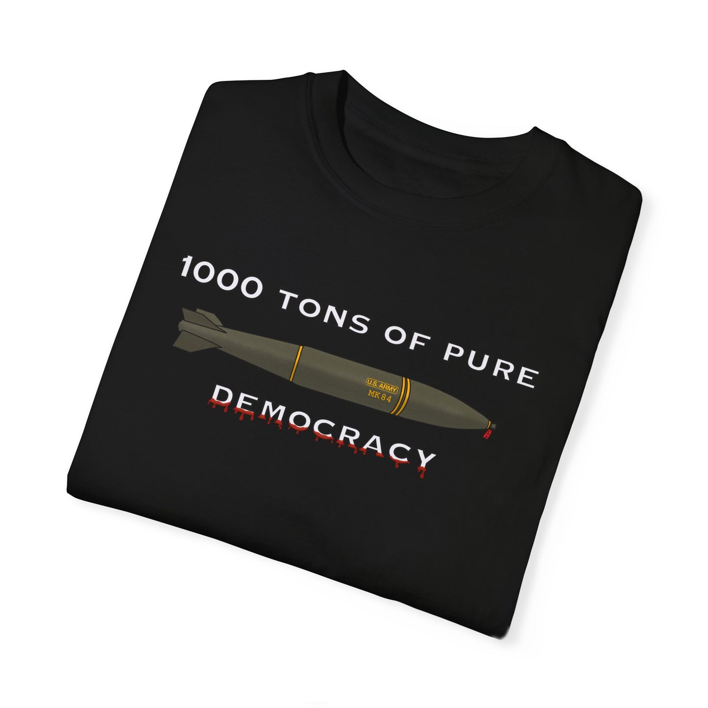 Pure Democracy Blk Unisex Garment-Dyed T-shirt